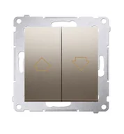Wyłączniki światła i elektryczne - Kontakt Simon Przycisk żaluzjowy pojedynczy SIMON 54 złoty mat, metalizowany 16A - miniaturka - grafika 1