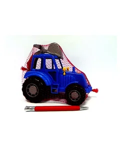 Polesie 84873 Traktor-koparka Majster niebieski w siatce - Samochody i pojazdy dla dzieci - miniaturka - grafika 1
