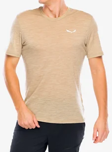 Koszulka merino Salewa Eagle Minilogo AM T-Shirt - quicksand - Koszulki i topy damskie - miniaturka - grafika 1