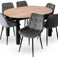 okrągły stół z krzesłami zestaw rozkładany komplet do kuchni i salonu