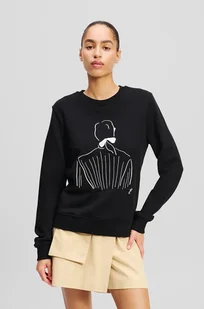 Karl Lagerfeld bluza bawełniana damska kolor czarny z nadrukiem A2W20056 - Bluzy damskie - miniaturka - grafika 1