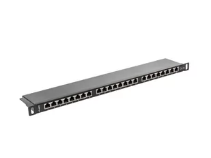 Lanberg Patch panel 24port 0.5U CAT.5e Ekranowany Czarny PPS5-0024-B - Akcesoria do szaf serwerowych - miniaturka - grafika 3