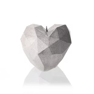 Świeca Heart Low-Poly Silver - Świece - miniaturka - grafika 1