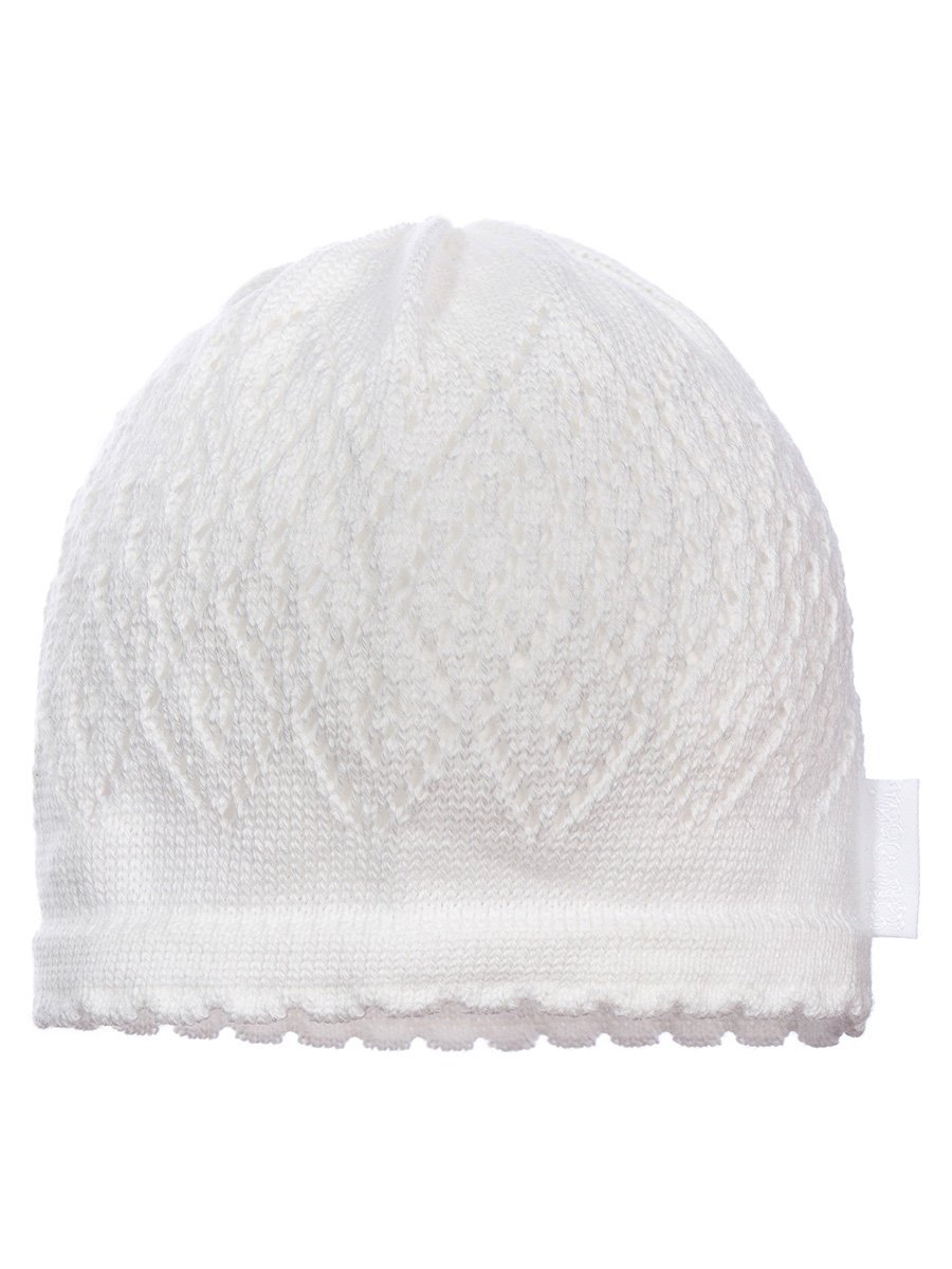 Dziewczęca czapka chrzciny biała Doll r.43