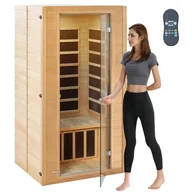 Sauny - Drewniana sauna na podczerwień dla 1-2 osób z Bluetooth i chromoterapią - miniaturka - grafika 1