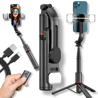Selfie stick - KIJEK SELFIE BLUETOOTH STATYW NA TELEFON 2 LAMPY LED UCHWYT TRIPOD + PILOT - miniaturka - grafika 1