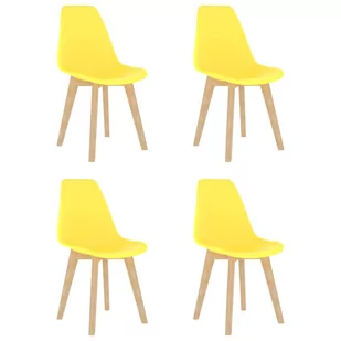 vidaXL Krzesła stołowe, 4 szt., żółte, plastik - Krzesła - miniaturka - grafika 1