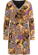 Sukienki - faina sukienka midi damska 19223067, pomarańczowy wielokolorowy, L - miniaturka - grafika 1