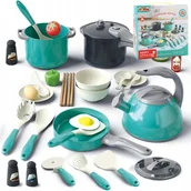 Zabawki AGD - ZESTAW GARNKÓW KUCHENNY GARNKI NACZYNIA CZAJNIK KUCHNIA AKCESORIA DO ZABAWY - miniaturka - grafika 1