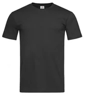 Koszulki męskie - Czarny T-Shirt Męski Bez Nadruku -STEDMAN- Koszulka, Krótki Rękaw, Basic, U-neck, 100% Bawełna - Stedman - miniaturka - grafika 1