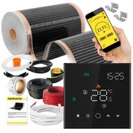Ogrzewanie podłogowe - Folia grzewcza na podczerwień MISSION AIR Black Silver PTC 160W/m2 14m² szer. 50cm + regulator Leo Czarny Wi-Fi - miniaturka - grafika 1