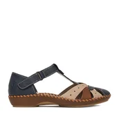 Sandały damskie - Sandały Rieker CEO-M1655-14 Granatowy - miniaturka - grafika 1