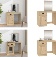 Toaletki - vidaXL Toaletka z lustrem dąb sonoma 90x50x132,5 cm - Toaletka - Toaletki - Stolik kosmetyczny - Stoliki kosmetyczne - miniaturka - grafika 1