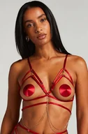 Koszulki i topy damskie - Hunkemöller Chain Top Bralette Czerwony - miniaturka - grafika 1