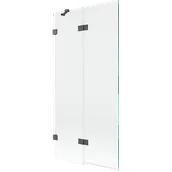 Parawany nawannowe - Mexen Lunar parawan nawannowy 2-skrzydłowy lewy 90 x 150 cm, transparent, gun gray szczotkowany - 897-090-100-66-00-L - miniaturka - grafika 1