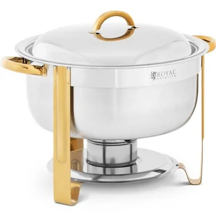 Podgrzewacz do potraw - okrągły - złote akcenty - 4,5 l - 1 pojemnik na paliwo - Royal Catering RCCD-RT17_5LG - Inne urządzenia gastronomiczne - miniaturka - grafika 1
