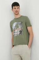 Koszulki męskie - Joop! t-shirt bawełniany męski kolor zielony z nadrukiem - miniaturka - grafika 1