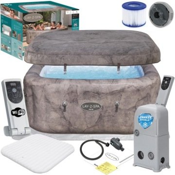 Bestway Dmuchane Ogrodowe Lay-Z-Spa 180x180x71 Basen Hydromasaż 6001K 6osób