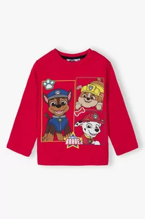 Bluzki dla chłopców - Bluzka chłopięca dzianinowa czerwona Psi Patrol - grafika 1