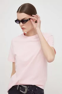 Koszulki sportowe damskie - Superdry t-shirt bawełniany damski kolor różowy - grafika 1