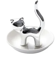 Biżuteria - akcesoria - Uchwyt na pierścionki z kotem, prezenty dla miłośników kotów, prezent urodzinowy dla kobiet, zabawne prezenty z motywem kotów dla dziewczynek, preze.. - miniaturka - grafika 1