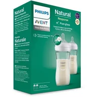 Butelki dla niemowląt - Scy933/02 Butelka Szklana Responsywna Natural 2X240Ml - miniaturka - grafika 1