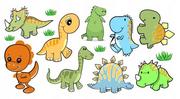 Naklejki na ścianę - Naklejki samoprzylepne dla dzieci dinozaury Dino 1, 60x30 cm - miniaturka - grafika 1