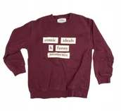 Bluzy dla dziewczynek - Bordowa bluza dziecięca ZARA 9 lat 134 cm - miniaturka - grafika 1