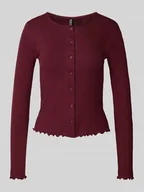 Swetry damskie - Kurtka z dzianiny o kroju slim fit z czystej bawełny model ‘MARIE’ - miniaturka - grafika 1
