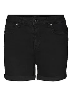 VERO MODA Damskie szorty VMLUNA MR FOLD Mix GA NOOS, czarne, S, czarny, S - Spodenki damskie - miniaturka - grafika 1