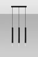 Lampy sufitowe - Sollux Lighting Lampa wisząca WEZYR 3 czarna - miniaturka - grafika 1