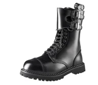 Botki męskie - glany GRINDERS - CAMELOT (BLACK) 14-dziurkowe-45 - miniaturka - grafika 1