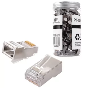 Wtyk RJ45 przelotowy kat5e FTP PT-RJ455FT-0 100szt - Pozostałe akcesoria sieciowe - miniaturka - grafika 1