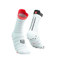 Skarpetki sportowe męskie - COMPRESSPORT Skarpetki do biegania PRORACING SOCKS V4 ULTRALIGHT RUN HIGH white/red/black - miniaturka - grafika 1