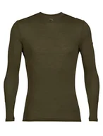 Koszulki męskie - Icebreaker Everyday Bluza Męska z Długim Rękawem - Koszulka Z Długim Rękawem - 100% Wełna Merynosowa - Warstwa Podstawowa, Loden, S - miniaturka - grafika 1