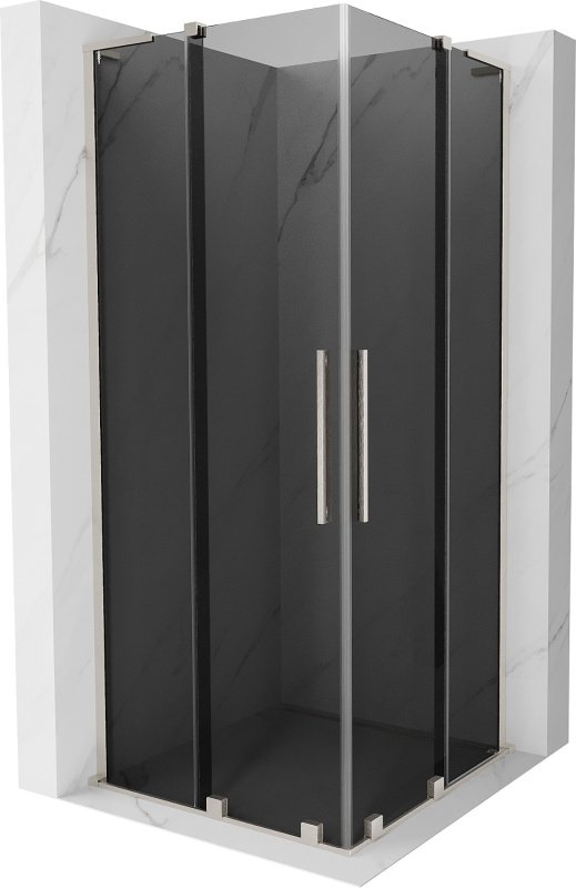 Mexen Velar L Duo kabina prysznicowa rozsuwana 80x80 cm, grafit, nikiel szczotkowany - 871-080-080-02-43-97