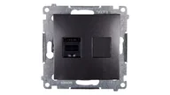 Gniazdka elektryczne - Kontakt Simon Simon 54 Gniazdo komputerowe pojedyncze RJ45 kat.6 z przesłoną antracyt D61.01/48 WMDK-0610xx-048 0001-00000-51070 [4351602] - miniaturka - grafika 1