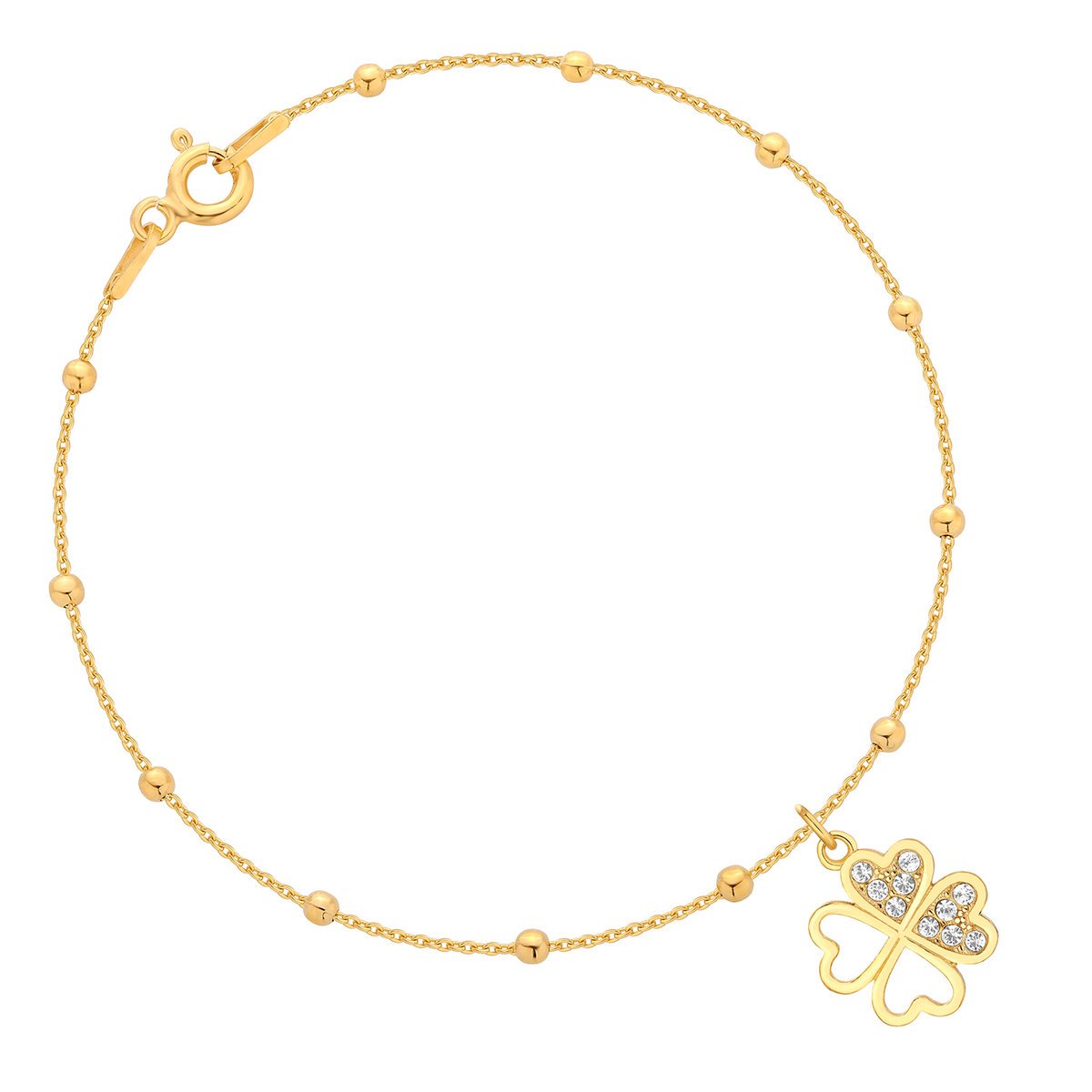 Złota bransoletka koniczynka