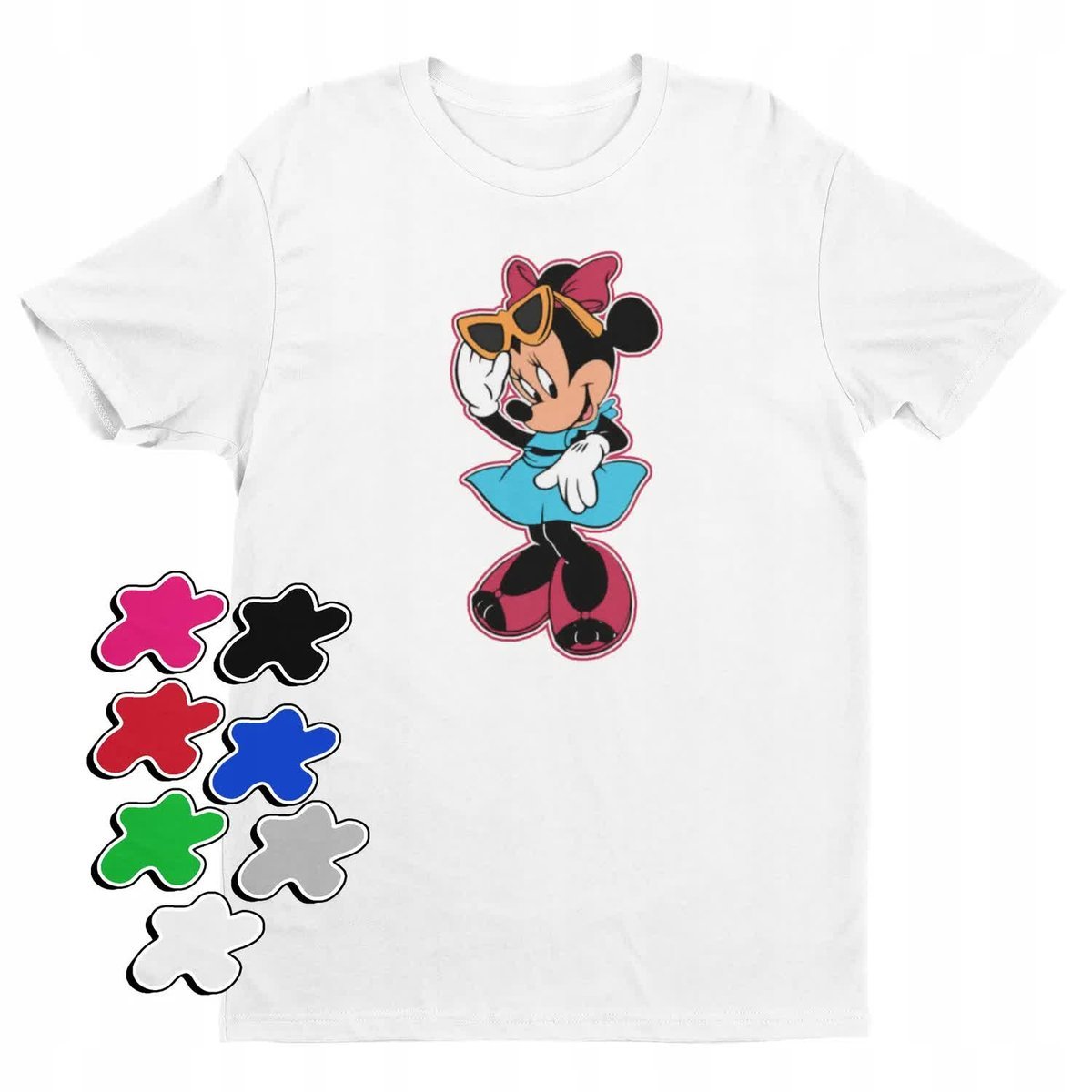 Koszulka T-Shirt Dziecięca Z Nadrukiem Myszka Miki Minnie Różne -L 146-152
