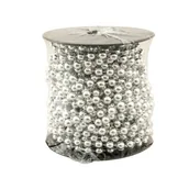 Ozdoby bożonarodzeniowe - Girlanda koralikowa srebrna 6 mm x 10 m - miniaturka - grafika 1