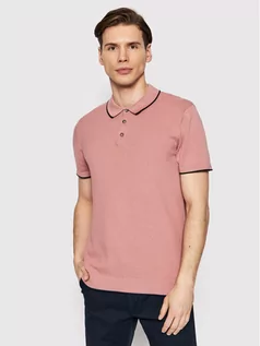 Koszulki męskie - Selected Homme Polo Hank 16083930 Różowy Regular Fit - grafika 1