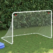 Piłka nożna - Bramka do piłki nożnej, biała, 122x81x81 cm, stalowa Lumarko! - miniaturka - grafika 1
