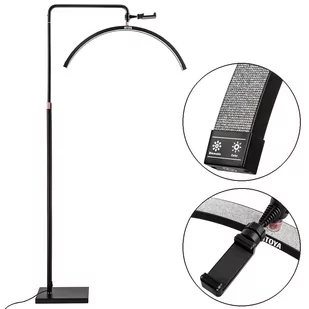 Lampa Kosmetyczna Mitoya Led Moon Light Glamour 2700-6500K Na Statywie [Czarna] - Lampy błyskowe - miniaturka - grafika 1