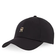Czapki damskie - Czapka z daszkiem Tommy Hilfiger Elevated Chic Cap AW0AW17128 Czarny - miniaturka - grafika 1