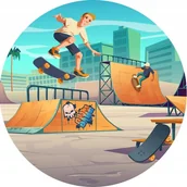 Akcesoria do pakowania - Naklejki 4 cm dla dzieci deskorolka skate - miniaturka - grafika 1