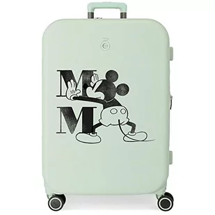 Disney Mickey Happiness Średniej walizki 48x70x28 cms Twarde mocowanie ABS Wbudowany 79l 4,32 kg 4 Koła Podwójny, Zielony, Maleta mediana, średnia walizka - Walizki - miniaturka - grafika 1