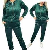 Dresy damskie - Rozpinany Dres Damski Welur 54 56 7xl 8xl ziel wygodny otulający SUPERBIG - miniaturka - grafika 1