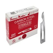 Meble i wyposażenie gabinetów medycznych - Ostrze chirurgiczne 15C sterylne 100szt stal węglowa Swann-Morton - miniaturka - grafika 1