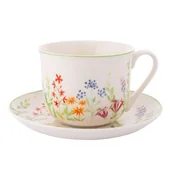 Filiżanki - Filiżanka porcelanowa ze spodkiem o opasce Jumbo 450 ml wielokolorowy - miniaturka - grafika 1