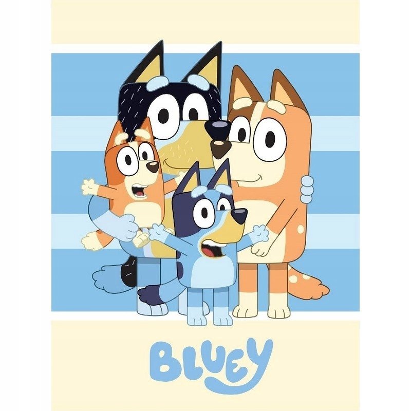 Kocyk dla dzieci polar narzuta koc ciepły dziecięcy BLUEY BLU 100 x 140 cm
